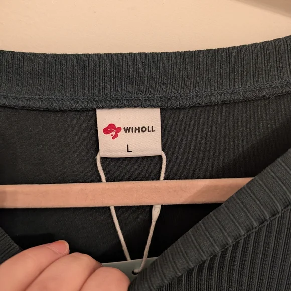 Wiholl Long Sleeve Colorblock Dress With Pockets Size Large New - Picture 3 of 6